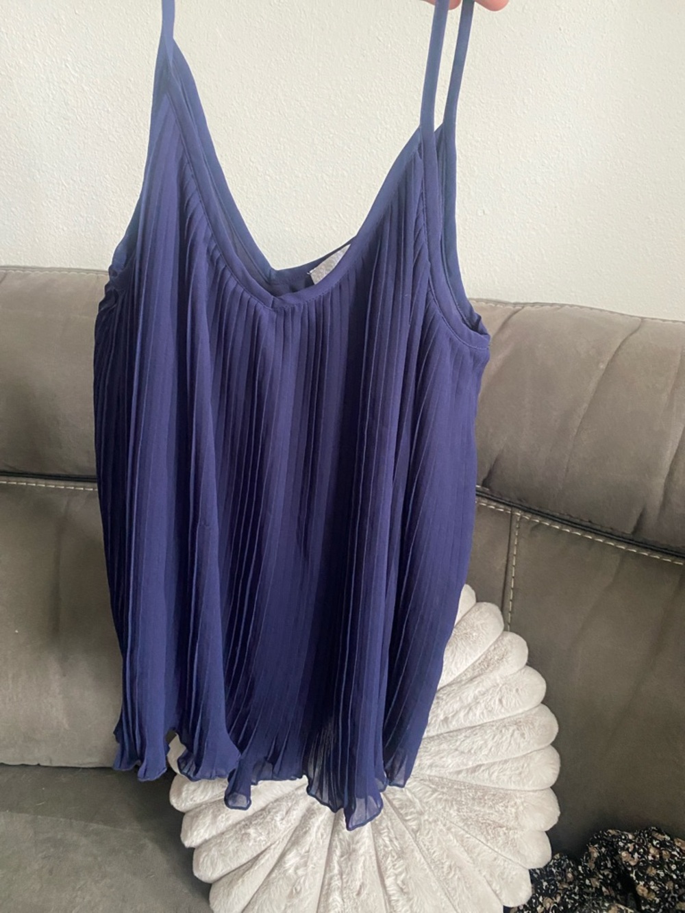 14th & Union Navy Pleated Spaghetti Strap Camisole